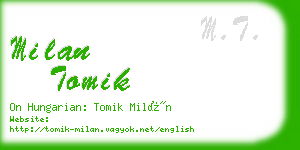 milan tomik business card